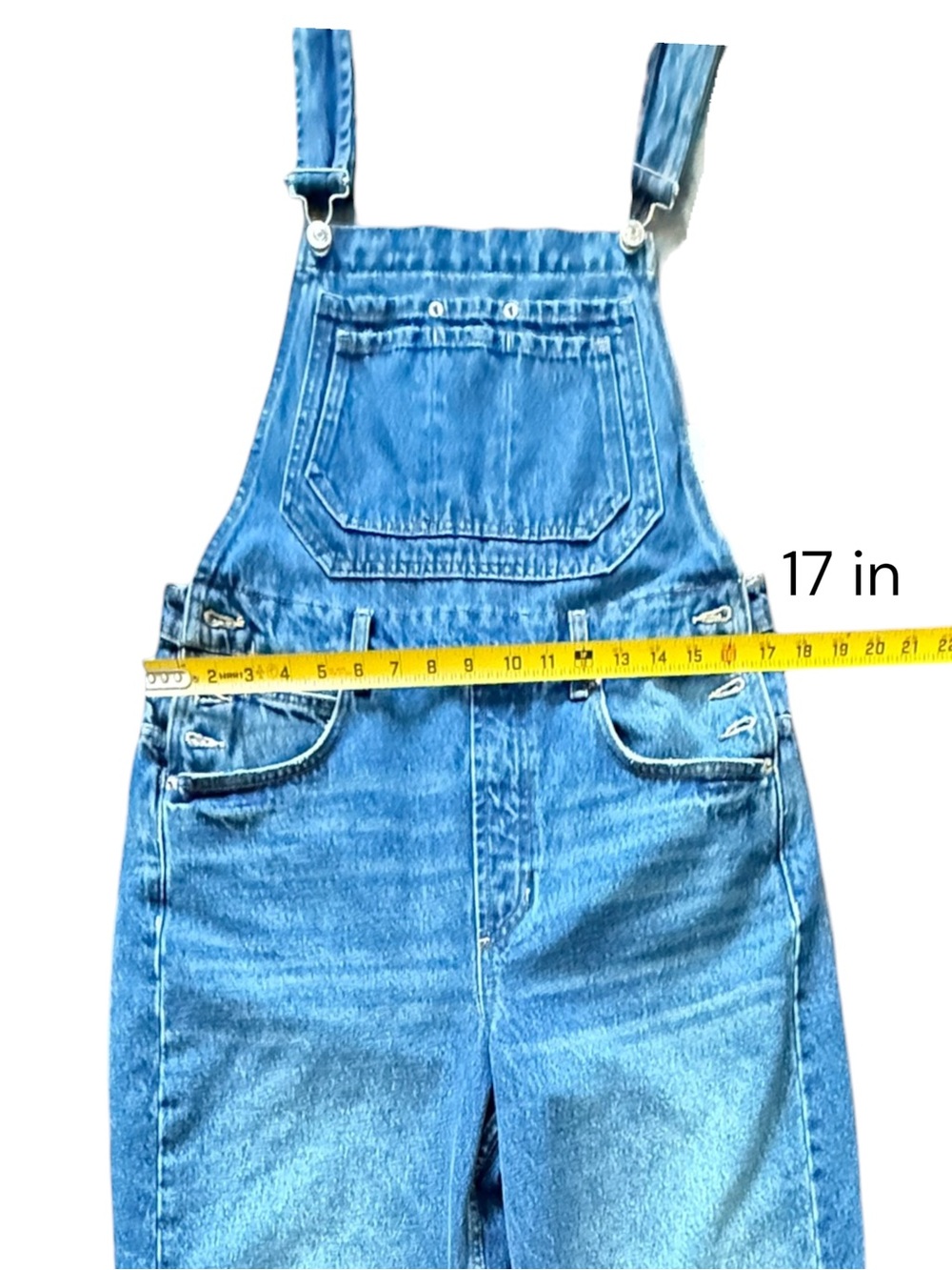 We The Free Women Denim Overalls Light Blue Adjustable Straps Size M NWT - Picture 11 of 13